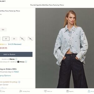 Pilcro Embellished Light Blue Denim Jacket